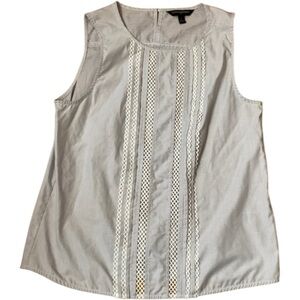 Banana Republic Blue & White Seersucker Stripe Sleeveless Top Blouse - Small